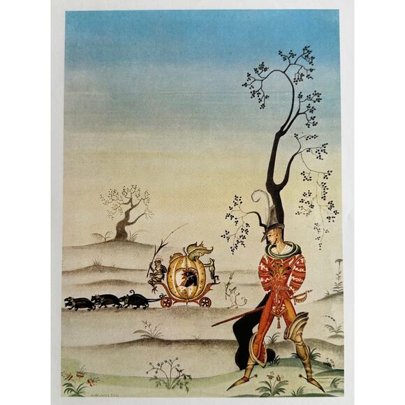 Cinderella, The Prince, Brothers Grimm, Art Nouveau, Kay Nielson, Unique, Illust - Picture 1 of 1